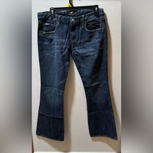 Seven 7 For All Mankind Jeans Women's Sz 28 Dojo Pink A Flare Distressed Y2K